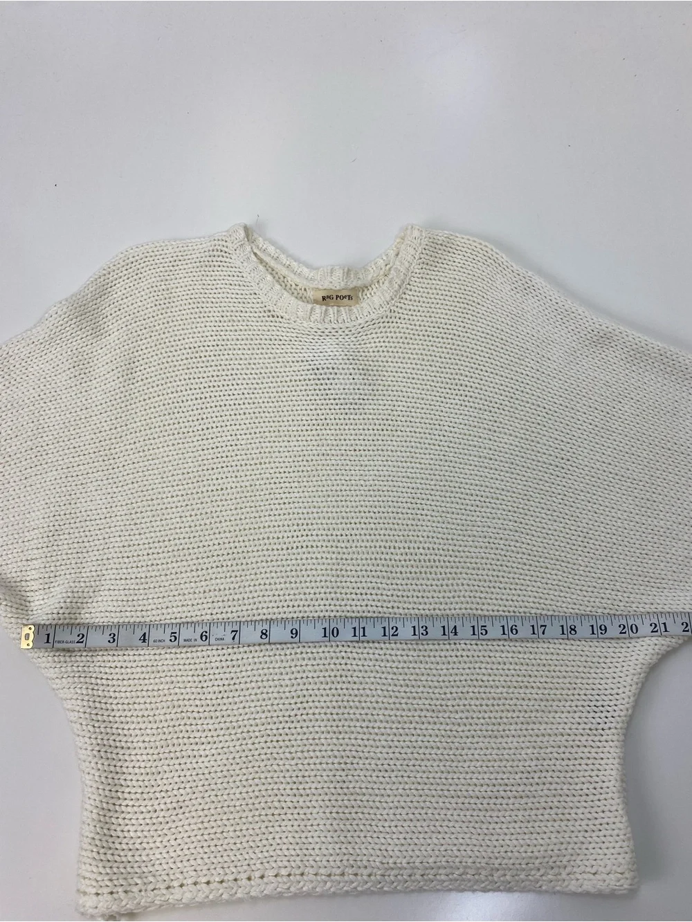 rag & bone Cream Open-Weave Crewneck Sweater